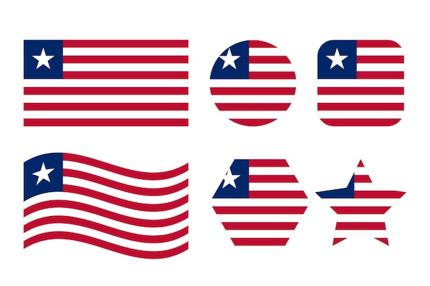 Liberia flag simple illustration for independence day or election. Simple icon for web