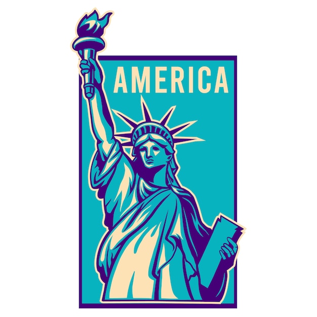 Liberty vector illustration with frame