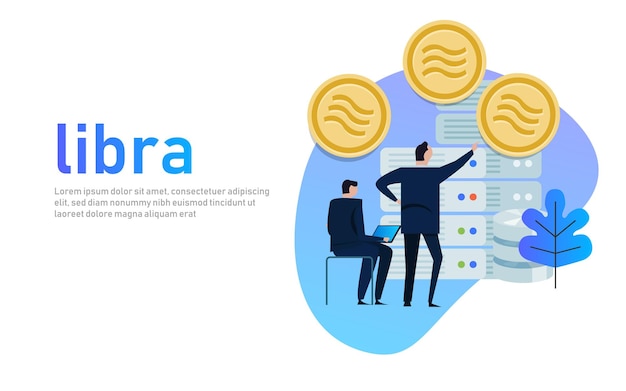 Libra Facebook cryptocurrency and bitcoin cryptocurrency Libra coins concept