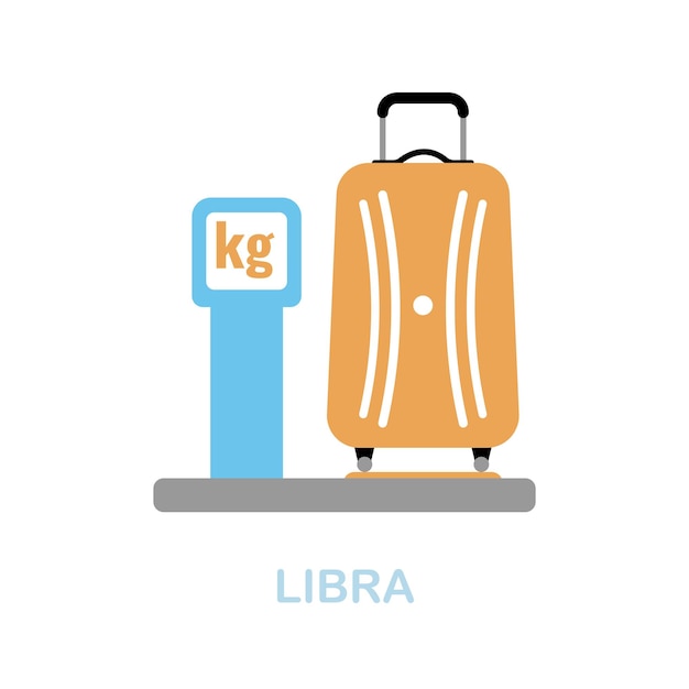 Libra flat icon Colored element sign from airport collection Flat Libra icon sign for web design infographics and more