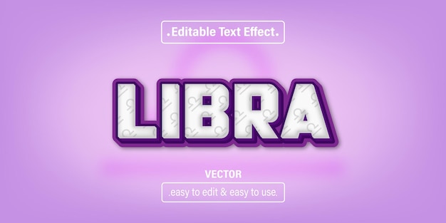 Libra text effect, editable text style