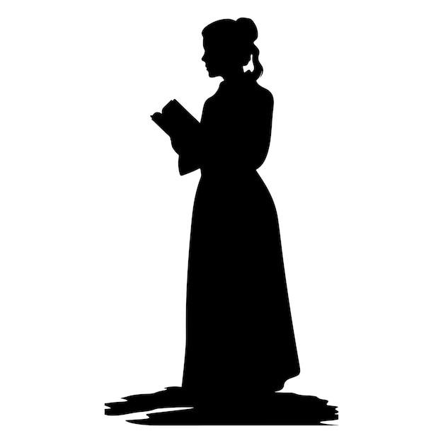 Librarian with Book Silhouette vector art