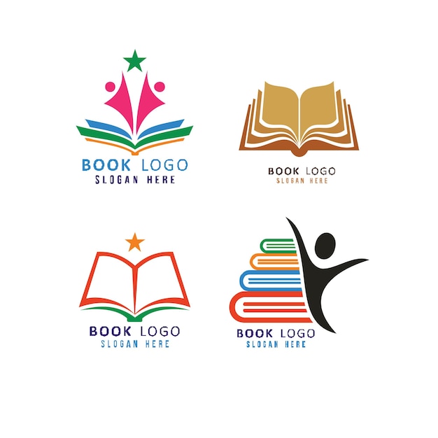 library or bookstore logo collection, education