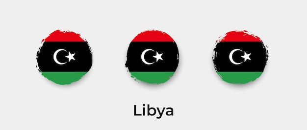 Libya flag grunge bubbles icon vector illustration