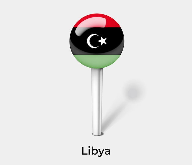 Libya push pin for map vector illustration