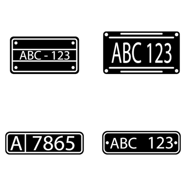 License plate icon vector