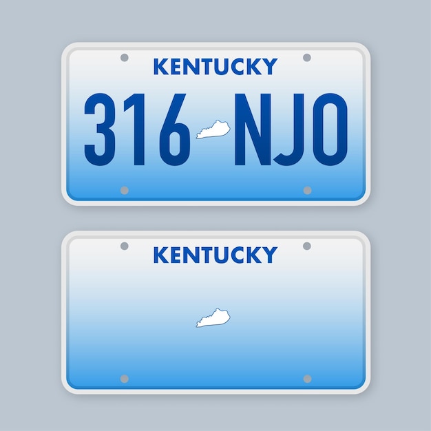 License plate of kentucky Car number plate Vector stock illustration