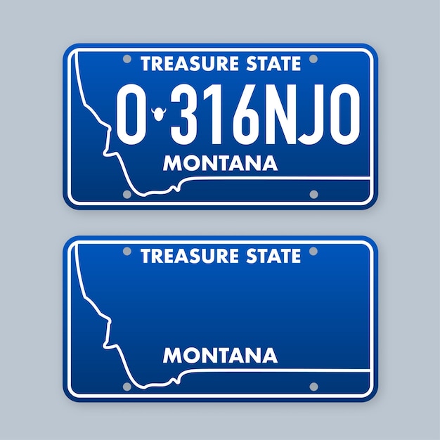 License plate of montana Car number plate Vector stock illustration