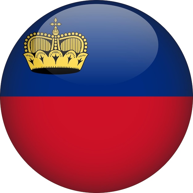 Liechtenstein 3D Rounded Flag Button