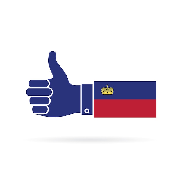 Liechtenstein country flag thumbs up vector icon