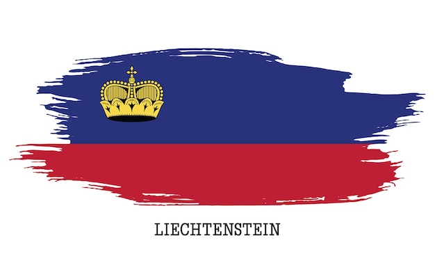 Liechtenstein flag vector grunge paint stroke