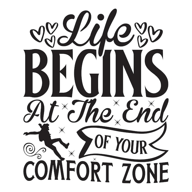 Life Begins At The End Of Your Comfort Zone Lettering design for greeting banners Mouse Pads Pr