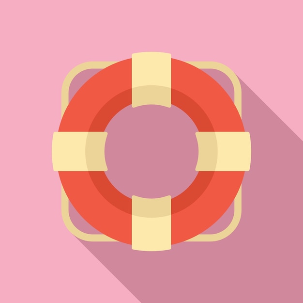 Life buoy icon flat vector Diving travel