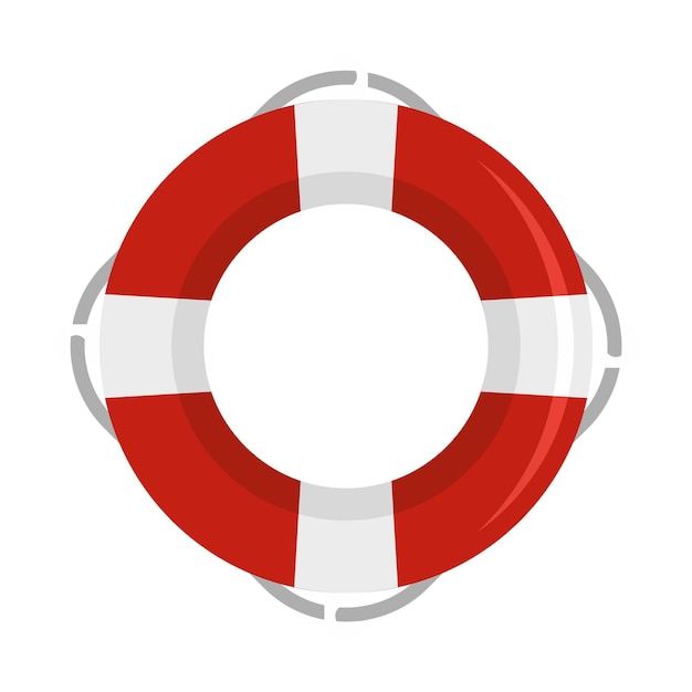 Life buoy ring icon Flat illustration of life buoy ring vector icon for web design