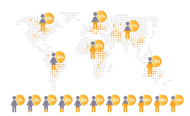 Vector life satisfaction infographic chart design element set