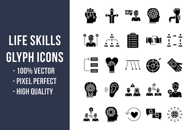 Life Skills Glyph Icons