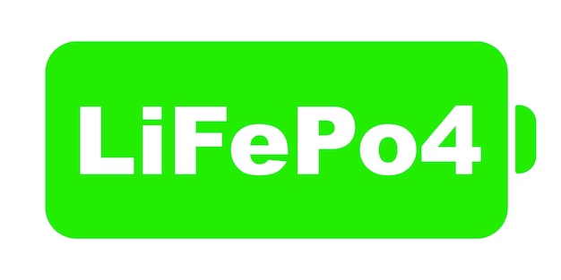 LiFePo4 battery symbol icon illustration