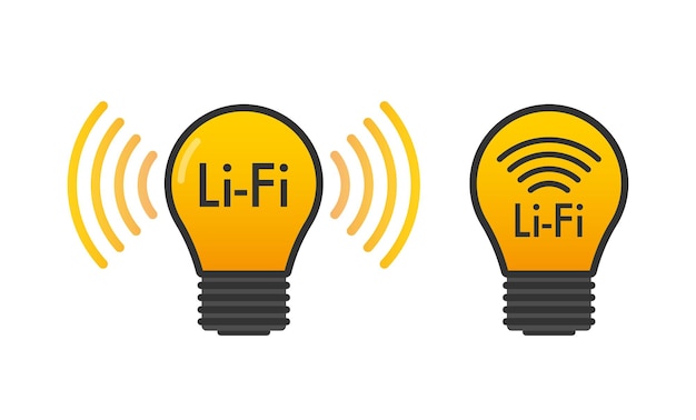 Lifi wireless Light Fidelity Internet and networking Vector stock illustration