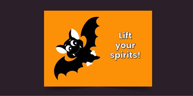 Lift your spirits - Hand drawn design halloween greeting card