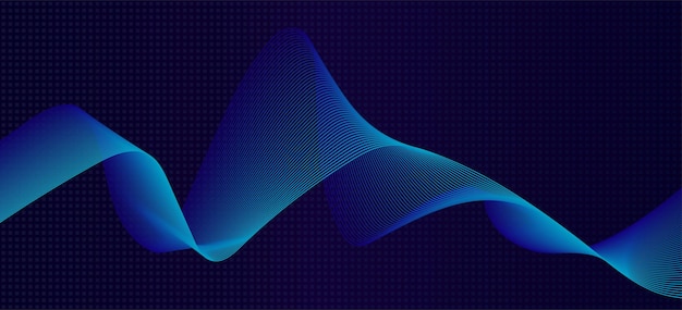 Vector light blue dynamic sound wave motive creative line blend background pattern equalizer element