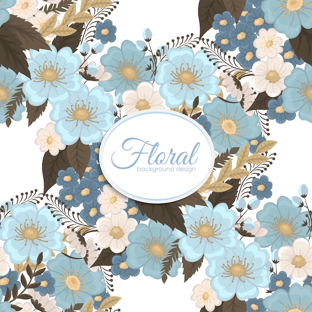 Light blue flower seamless background