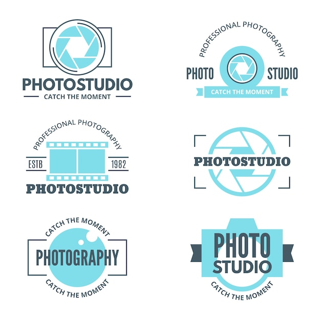 Light blue photo studio logotypes