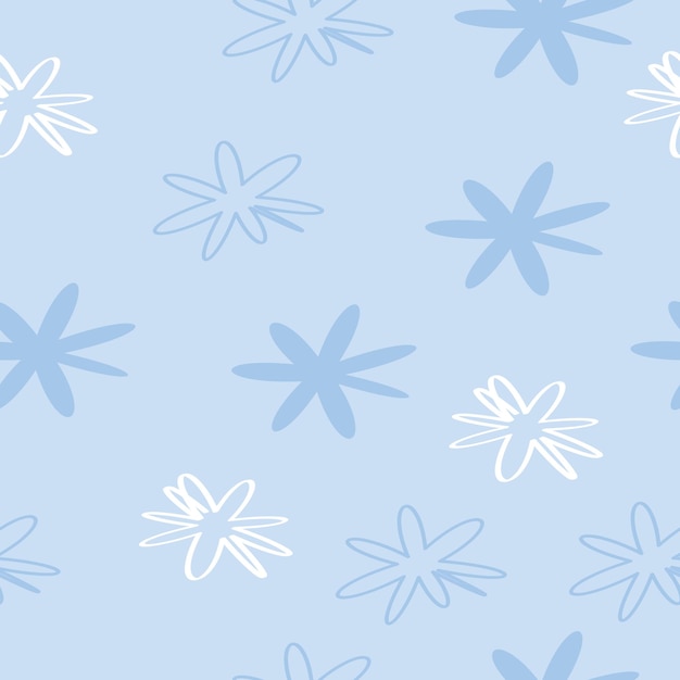 Light blue seamless cute flowers pattern