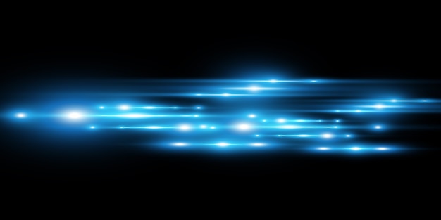 Light blue special effect. Glowing beautiful bright lines on a dark background.