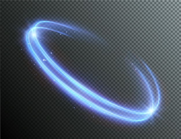 Light blue Twirl. Curve light effect of blue line. Luminous blue circle.