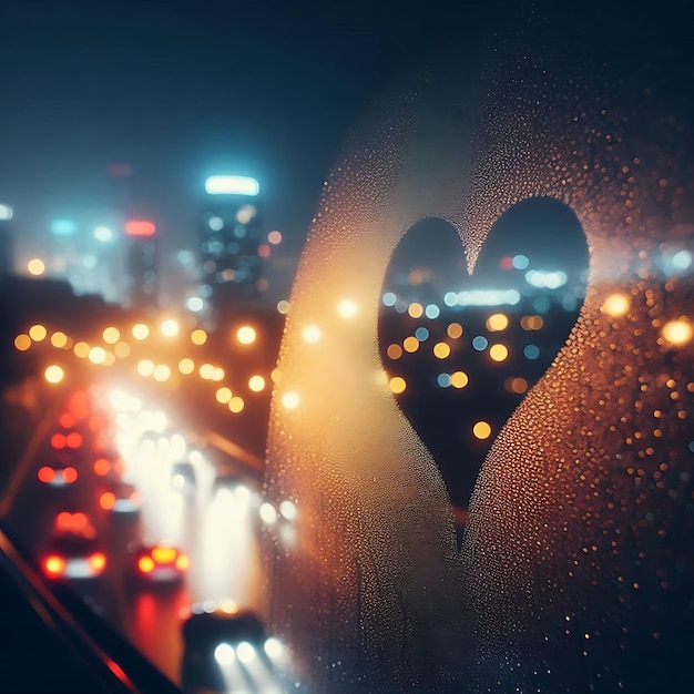 Vector light bokeh is a heart shaped a variety of colors colorful at night