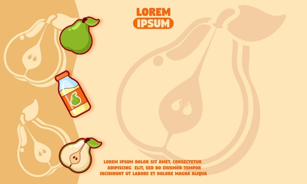 light brown background with silhouette of pear icon