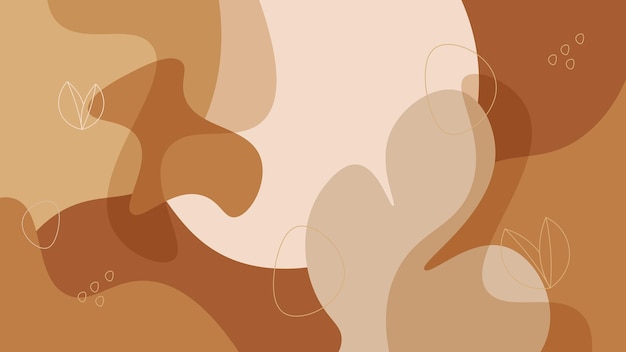 Vector light brown beige cream watercolor organic abstract shapes blog banner background