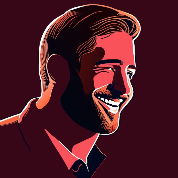 light brown guy how ryan gosling happy vector illustration