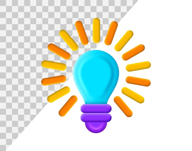 Light bulb 3d version style icon idea solution business strategy concept