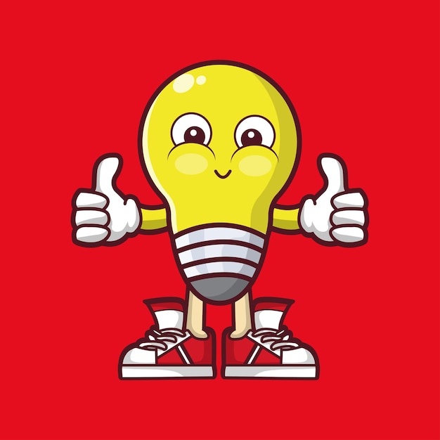 Light bulb cartoon mascot design