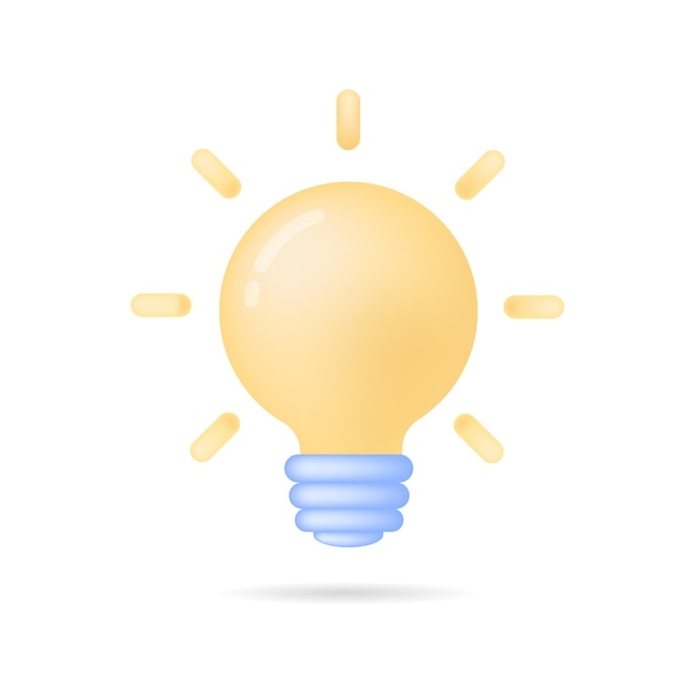 Light bulb of creative thinking ideas Design 3D for business Vector illustration