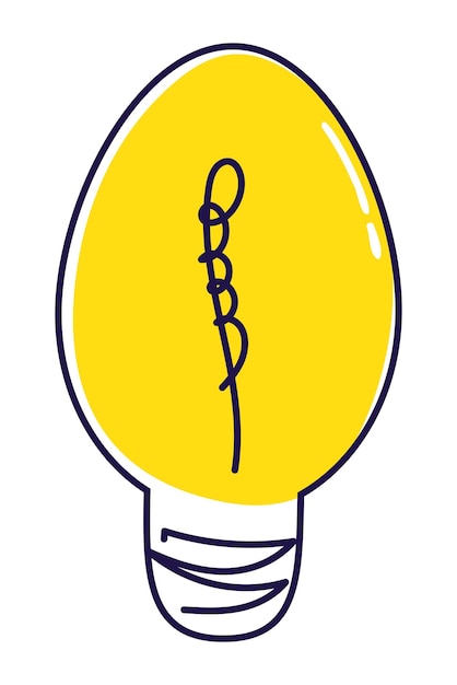 Light bulb doodle hand drawn icon vector illustration