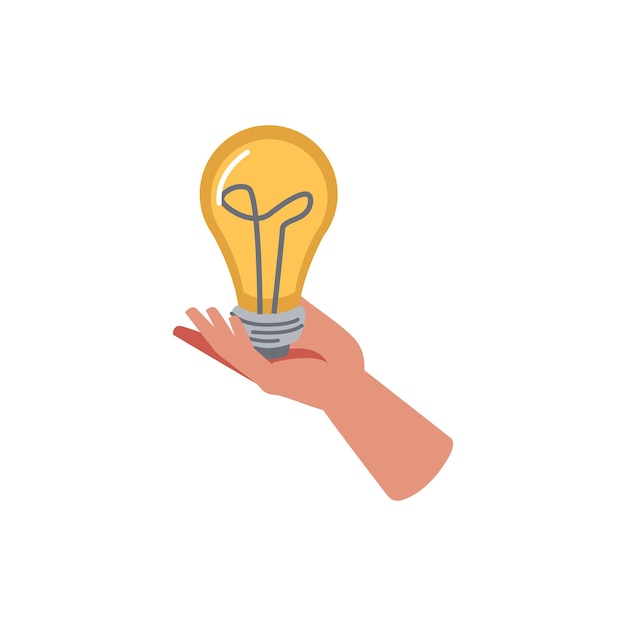 Light bulb in hands creativity and brainstorm