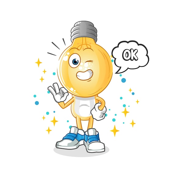 Light bulb head cartoon agree mascot cartoon vector