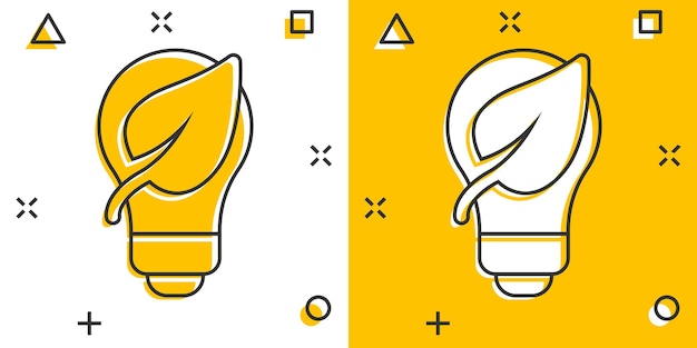 Light bulb icon in comic style Lightbulb cartoon vector illustration on white isolated background Energy lamp splash effect sign business concept