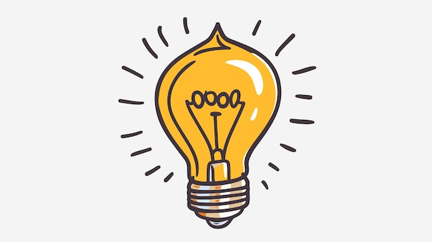 Light Bulb Icon Vector Illustration Handdrawn