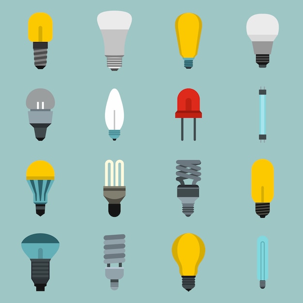 Light bulb icons set