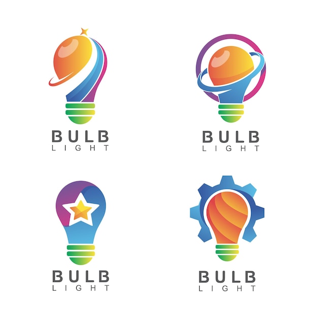 Light bulb logo collection vector