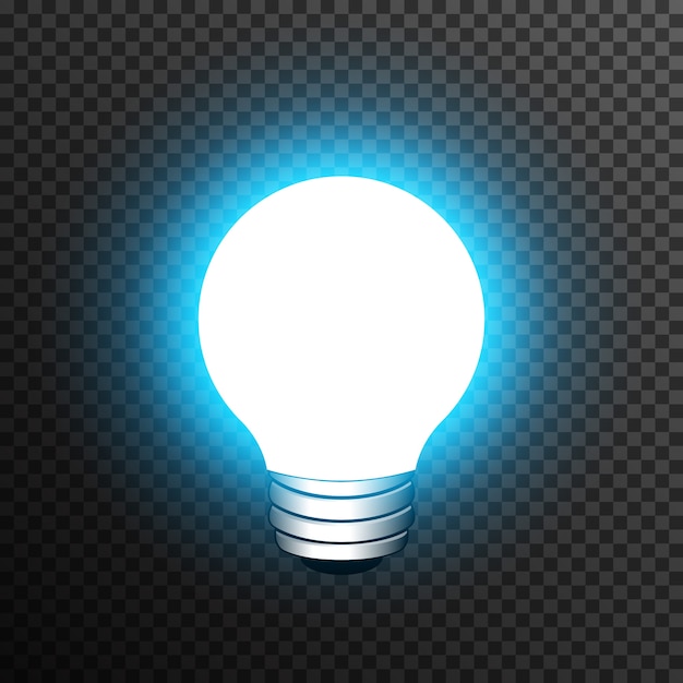 Light bulb realistic decoration transparent