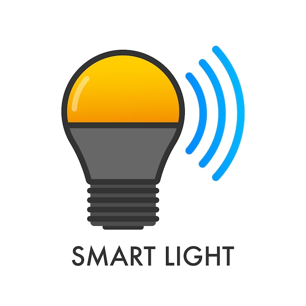 Light bulb Smart light icon Wireless communication technology Vector stock illustration