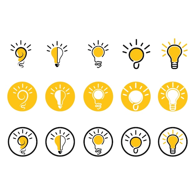 Light bulb symbol vector design illustrations