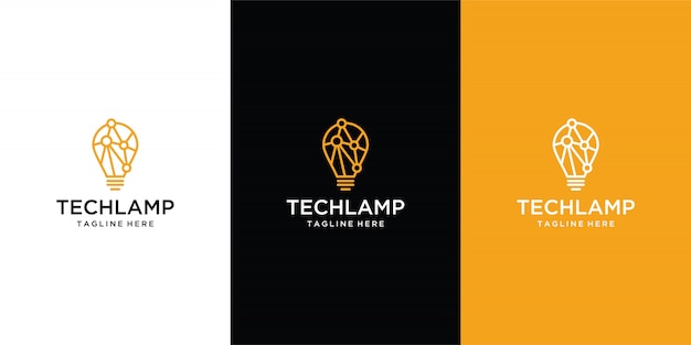 Light bulb technology logo with a minimalist creative style