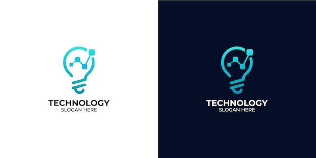 Light bulb and technology logo