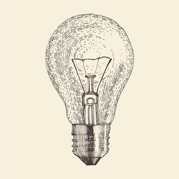 Light bulb vintage engraved illustration