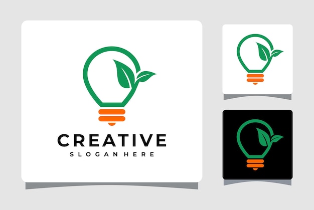 Light Bulb With Leaf Logo Template Design Inspiration